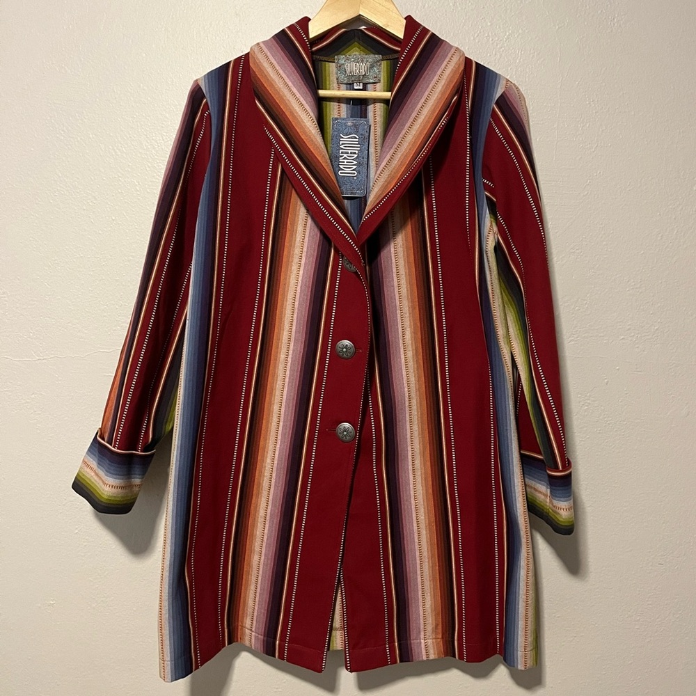 NWT Silverado Serape Jacket Concho Buttons Made In USA Size Medium Southwestern